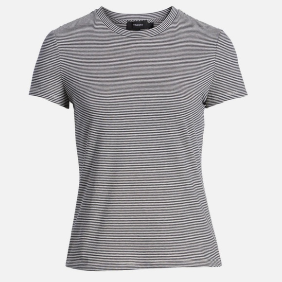 NWT Theory Tiny Tee Organic Cotton Striped - Picture 1 of 8